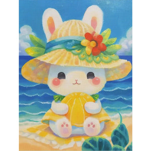 Huancan - Beach Bunny - 40*55CM 11CT 3 Stamped Cross Stitch