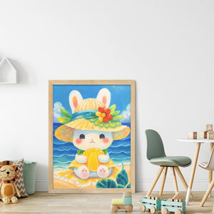 Huancan - Beach Bunny - 40*55CM 11CT 3 Stamped Cross Stitch
