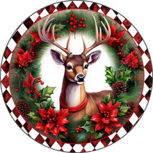 Load image into Gallery viewer, Reindeer With Garland 30*30CM(Canvas) Full Round Drill Diamond Painting

