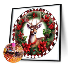 Load image into Gallery viewer, Reindeer With Garland 30*30CM(Canvas) Full Round Drill Diamond Painting
