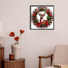 Load image into Gallery viewer, Reindeer With Garland 30*30CM(Canvas) Full Round Drill Diamond Painting
