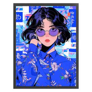 Yishu - Girl With Short Hair - 40*53CM 11CT 3 Stamped Cross Stitch