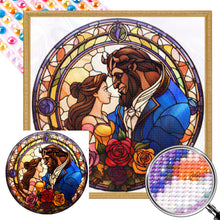 Load image into Gallery viewer, Beauty And The Beast Glass Painting 40*40CM(Picture) Full Round Drill Diamond Painting
