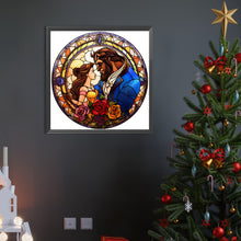 Load image into Gallery viewer, Beauty And The Beast Glass Painting 40*40CM(Picture) Full Round Drill Diamond Painting
