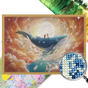 Mona Lisa Silk Brand - Big Fish And Begonia - 65*50CM 11CT 3 Stamped Cross Stitch