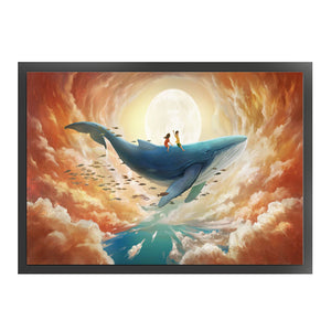 Mona Lisa Silk Brand - Big Fish And Begonia - 65*50CM 11CT 3 Stamped Cross Stitch