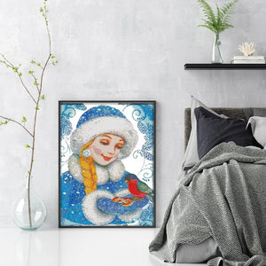 Joy Sunday - Girl In Blue - 44*59CM 14CT 2 Stamped Cross Stitch