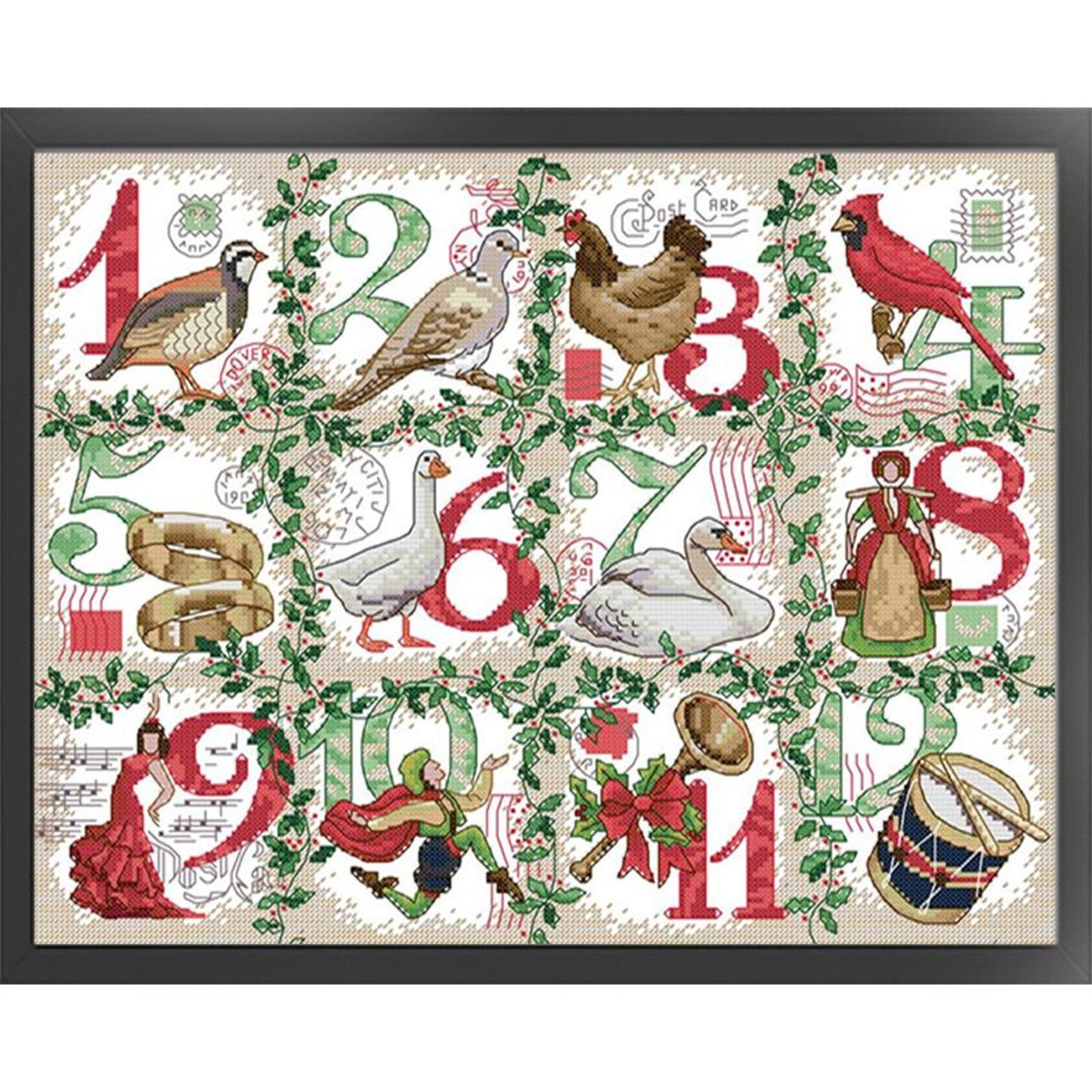 Christmas - Partial 14CT Stamped Cross Stitch 44x35CM - Joy Sunday Backstitch