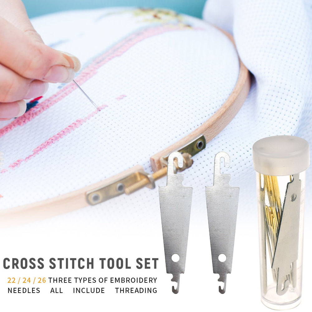20 PCS Sewing Needles 24/26 Embroidery Needles Kit Large Eye for Cross Stitching