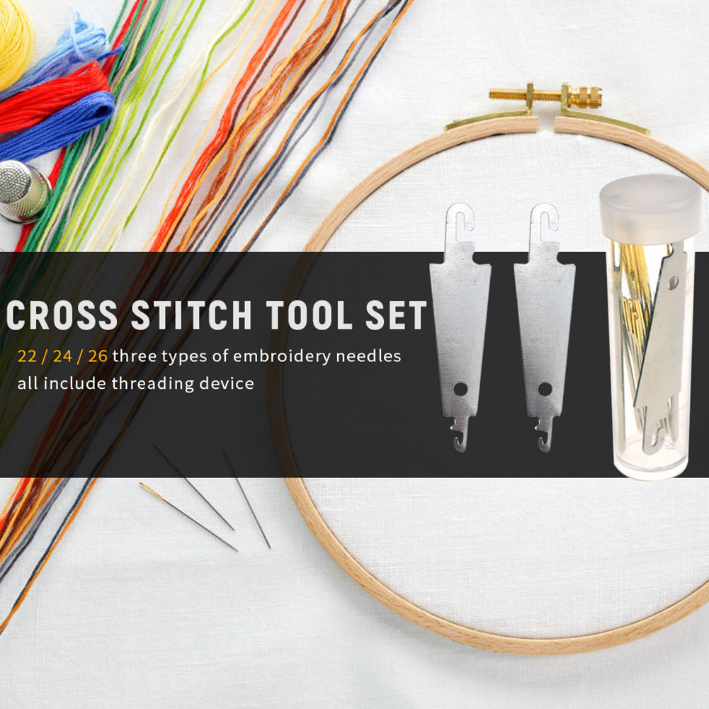 20 PCS Sewing Needles 24/26 Embroidery Needles Kit Large Eye for Cross Stitching