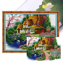 Load image into Gallery viewer, Joy Sunday - Dream Cottage - 63*47CM 14CT 2 Stamped Cross Stitch
