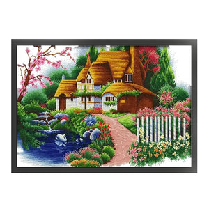 Joy Sunday - Dream Cottage - 63*47CM 14CT 2 Stamped Cross Stitch