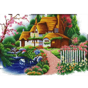 Joy Sunday - Dream Cottage - 63*47CM 14CT 2 Stamped Cross Stitch