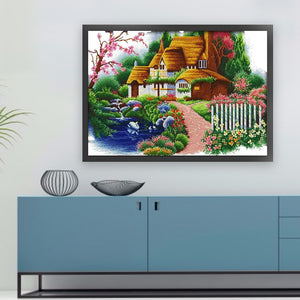 Joy Sunday - Dream Cottage - 63*47CM 14CT 2 Stamped Cross Stitch