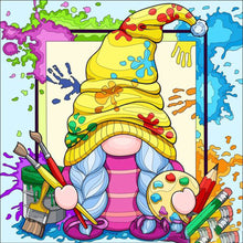 Load image into Gallery viewer, Huancan - Painter Gnome - 50*50CM 11CT 3 Stamped Cross Stitch
