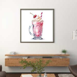 Huancan - Cream Drink - 30*30CM 18CT 2 Stamped Cross Stitch