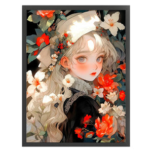 Yishu - Flower Girl - 50*65CM 11CT 3 Stamped Cross Stitch