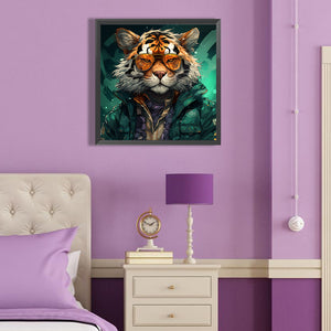 Anthropomorphic Tiger 40*40CM(Canvas) Full Round Drill Diamond Painting