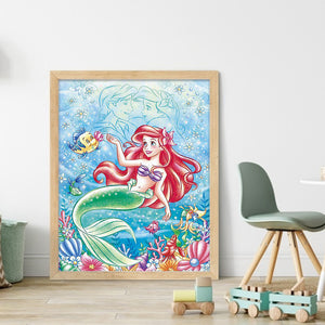 Yishu - Disney Mermaid - 40*50CM 11CT 3 Stamped Cross Stitch