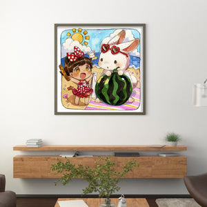 Yishu - Summer Beach Party - 50*50CM 11CT 3 Stamped Cross Stitch