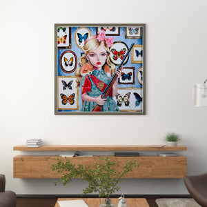 Yishu - Girl - 50*50CM 11CT 3 Stamped Cross Stitch