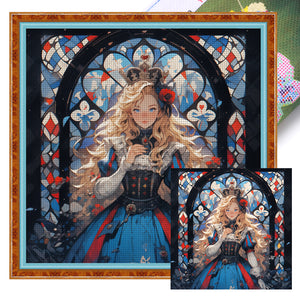 Yishu - Girl - 50*50CM 11CT 3 Stamped Cross Stitch