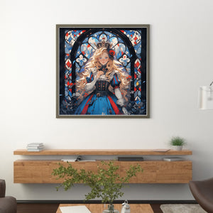 Yishu - Girl - 50*50CM 11CT 3 Stamped Cross Stitch
