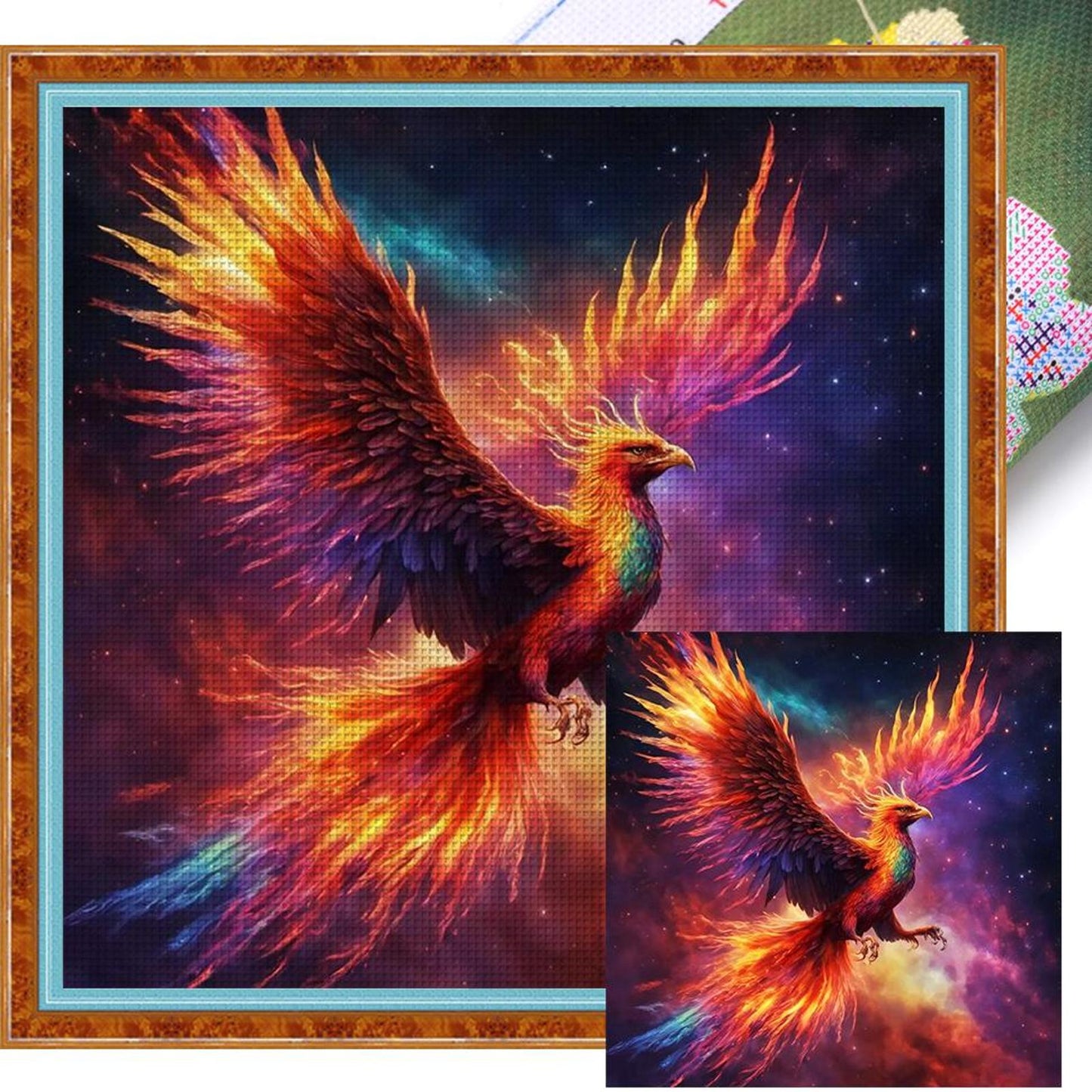 Colorful Bird - Full 18CT Stamped Cross Stitch 35x35CM - Huacan