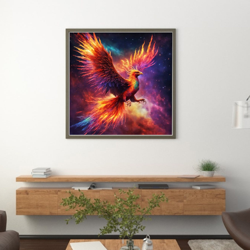 Colorful Bird - Full 18CT Stamped Cross Stitch 35x35CM - Huacan