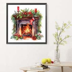 Fireplace 30*30CM(Canvas) Full Round Drill Diamond Painting