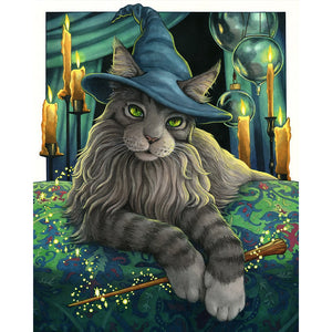 Witch Cat 40*50CM(Canvas) Full Square Drill Diamond Painting