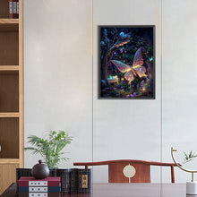 Load image into Gallery viewer, Glowing Butterfly 35*45CM(Canvas) Full Round Drill Diamond Painting
