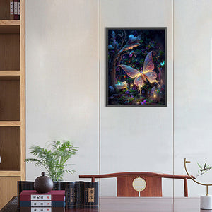 Glowing Butterfly 35*45CM(Canvas) Full Round Drill Diamond Painting