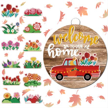 Load image into Gallery viewer, 12pcs 2D Flat DIY Diamond Art Pendant Flowers and Grass Home Garden Wall Decor
