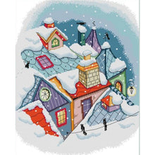 Load image into Gallery viewer, Joy Sunday - Remaining Snow On The Roof - 39*46CM 14CT 2 Stamped Cross Stitch
