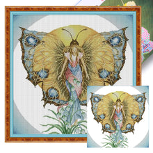 Load image into Gallery viewer, Joy Sunday - Butterfly Fairy - 46*46CM 14CT 2 Stamped Cross Stitch
