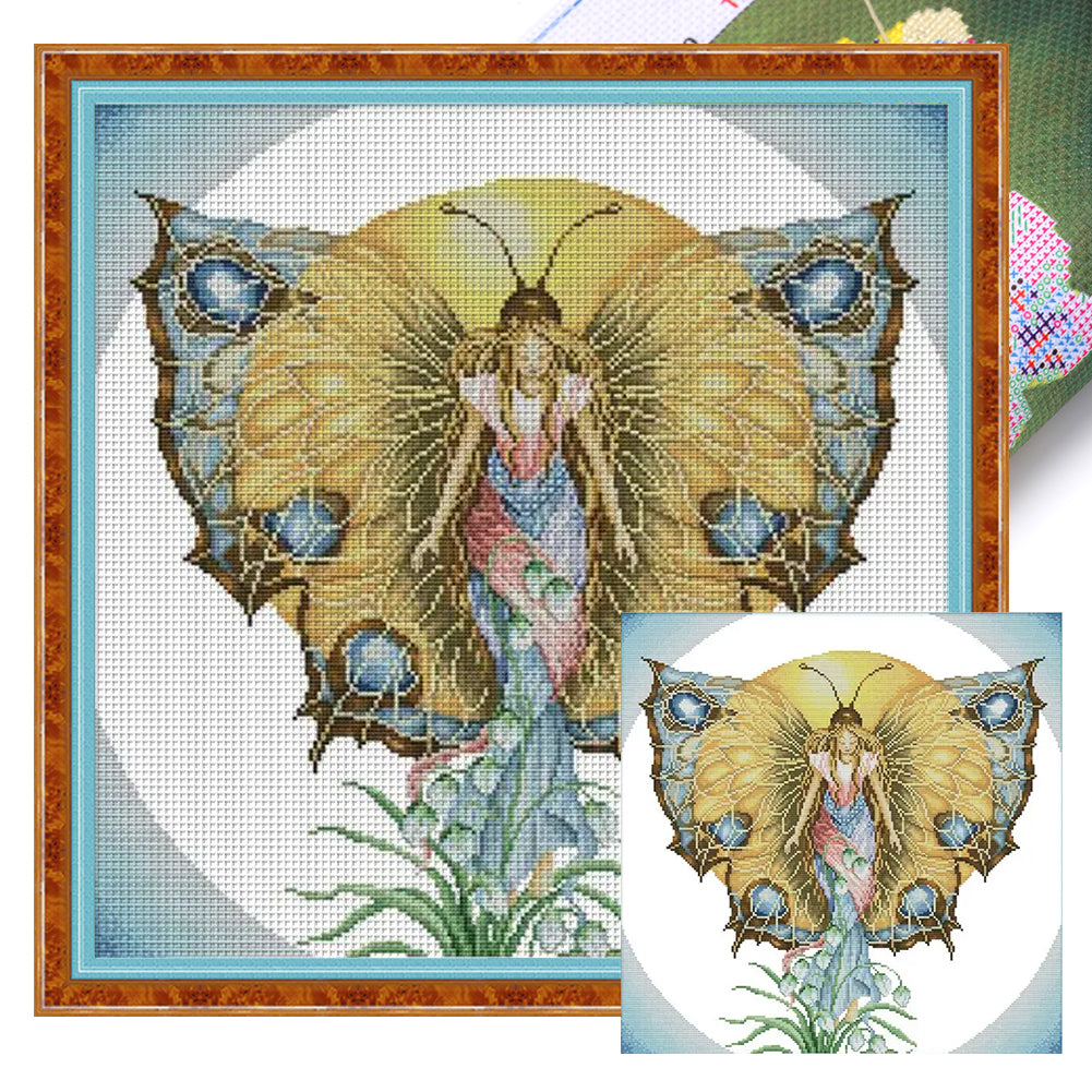 Joy Sunday - Butterfly Fairy - 46*46CM 14CT 2 Stamped Cross Stitch