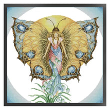 Load image into Gallery viewer, Joy Sunday - Butterfly Fairy - 46*46CM 14CT 2 Stamped Cross Stitch
