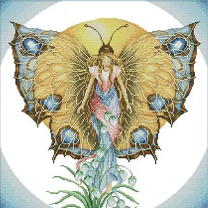 Joy Sunday - Butterfly Fairy - 46*46CM 14CT 2 Stamped Cross Stitch