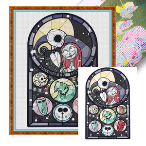 Huancan - Halloween - Skeleton Bride And Groom - 50*60CM 11CT 3 Stamped Cross Stitch