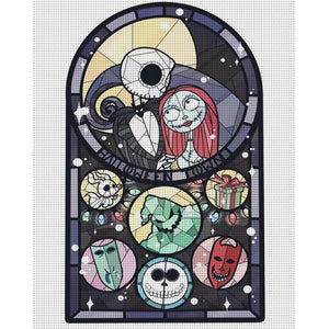 Huancan - Halloween - Skeleton Bride And Groom - 50*60CM 11CT 3 Stamped Cross Stitch