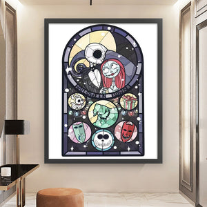 Huancan - Halloween - Skeleton Bride And Groom - 50*60CM 11CT 3 Stamped Cross Stitch
