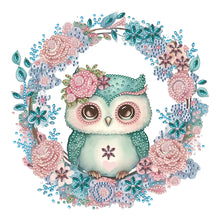 Load image into Gallery viewer, Owl With Wreath 30*30CM(Canvas) Partial Special Shaped Drill Diamond Painting
