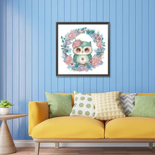 Load image into Gallery viewer, Owl With Wreath 30*30CM(Canvas) Partial Special Shaped Drill Diamond Painting
