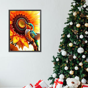 Sunflower And Hummingbird 30*40CM(Canvas) Full Round Drill Diamond Painting