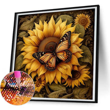 Load image into Gallery viewer, Sunflower Butterfly 30*30CM(Canvas) Full Round Drill Diamond Painting
