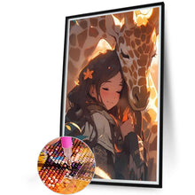 Load image into Gallery viewer, Girl And Giraffe 40*60CM(Picture) Full Round Drill Diamond Painting
