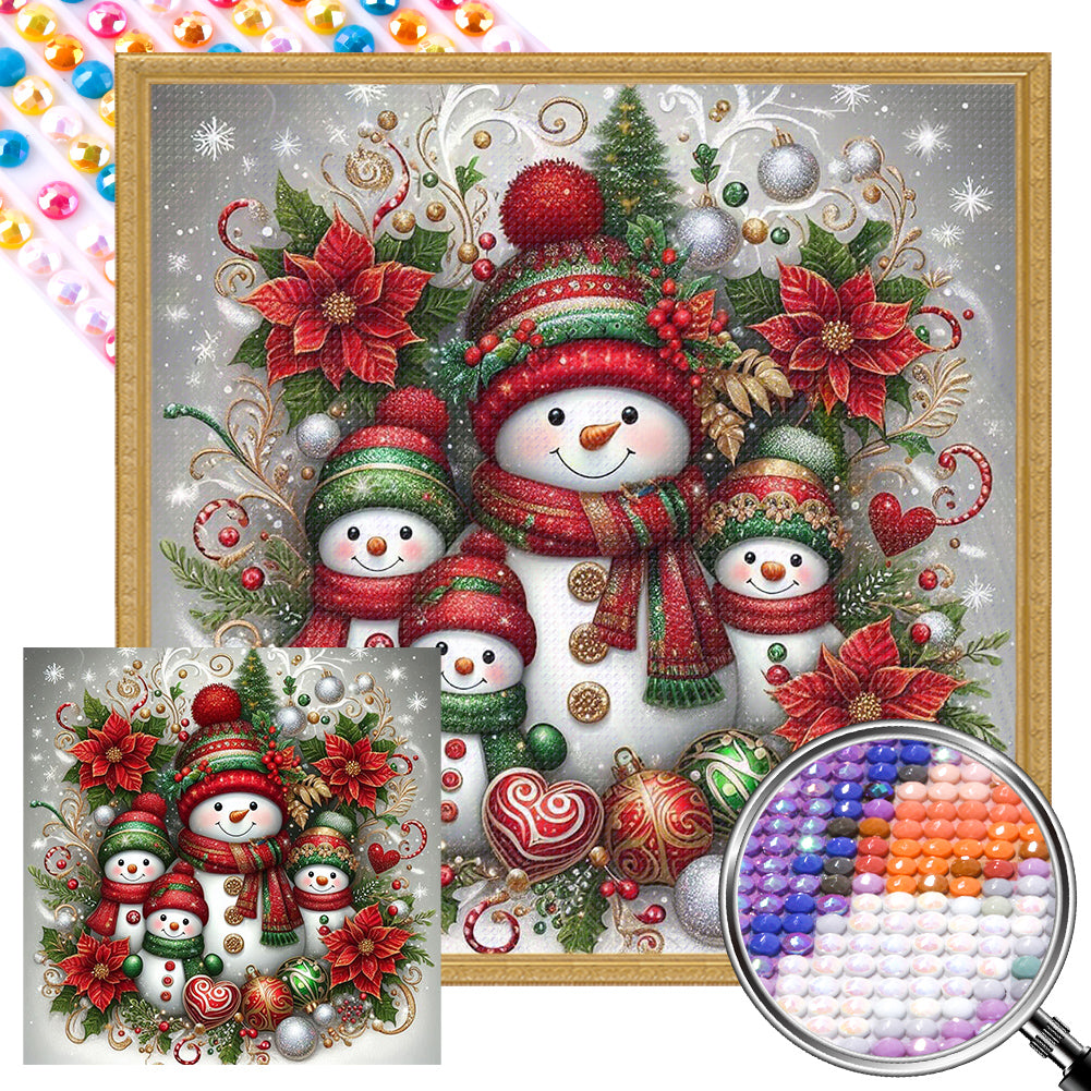 Snowman 30*30CM(Picture) Full Round Drill Diamond Painting