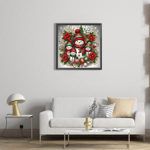 Snowman 30*30CM(Picture) Full Round Drill Diamond Painting