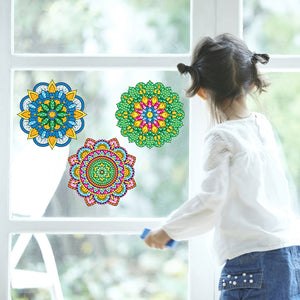 6 PCS Gem Art DIY Craft Kits Mandala Diamond Mosaic Stickers for Boy Girl Gift
